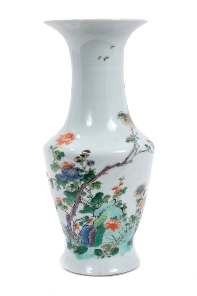 Chinese famille verte porcelain baluster vase