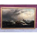 19th Century oil on canvas, marine scene