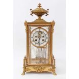 Early 20th century four glass mantel clock