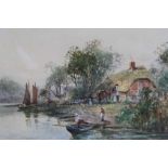 *Joseph Hughes Clayton (act.1891-1929) pair of watercolours - River Landscapes, signed, in glazed gi