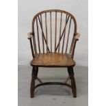 19th century yewwood stick back chair