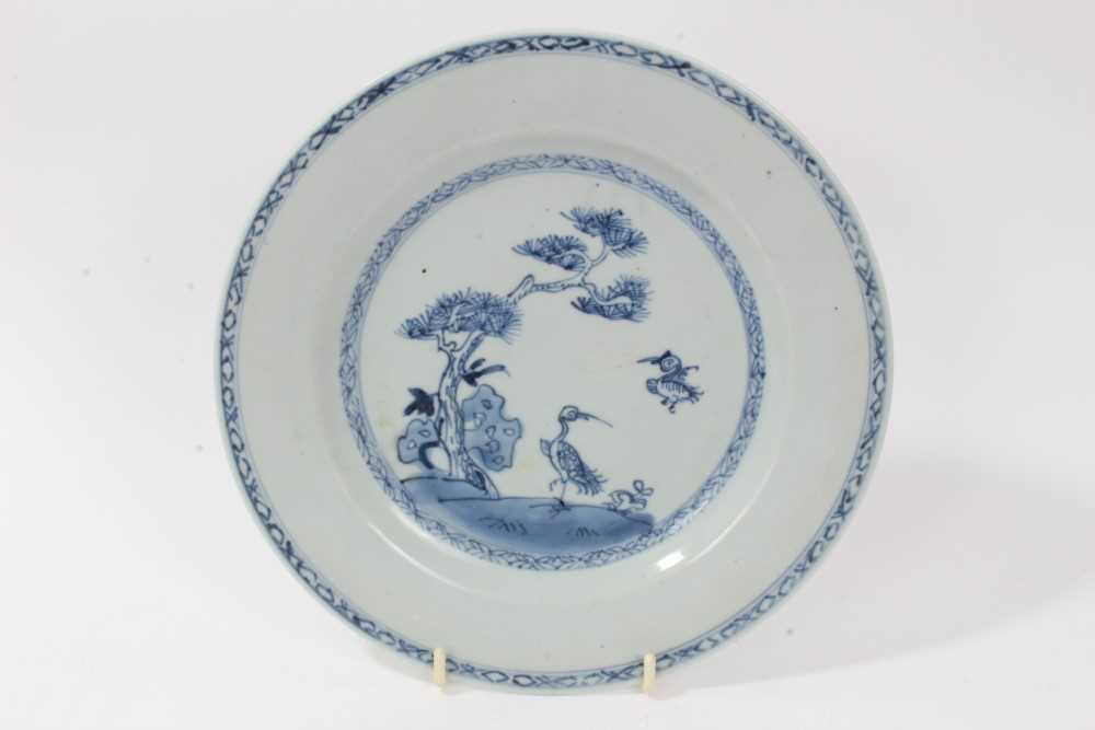 18th century Chinese famille rose porcelain plate, an 18th century Chinese blue and white plate, and - Image 5 of 10