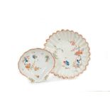 Mid-18th century Bow porcelain fluted dish