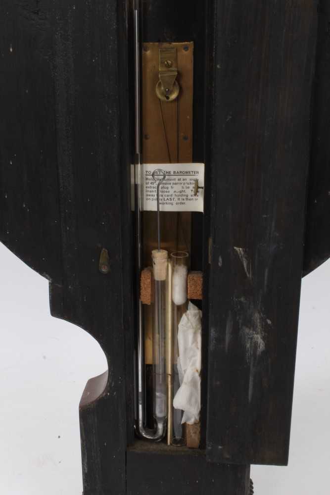 George IV rosewood banjo barometer thermometer with silvered dial signed Walsh, Reading, 110cm high - Image 5 of 5