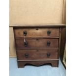 Art Nouveau three drawer oak chest