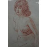 Manner of Augustus John - red chalks, female nude