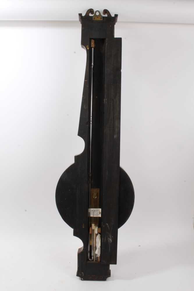 George IV rosewood banjo barometer thermometer with silvered dial signed Walsh, Reading, 110cm high - Image 4 of 5