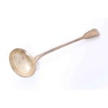William IV silver fiddle and thread pattern serving ladle
