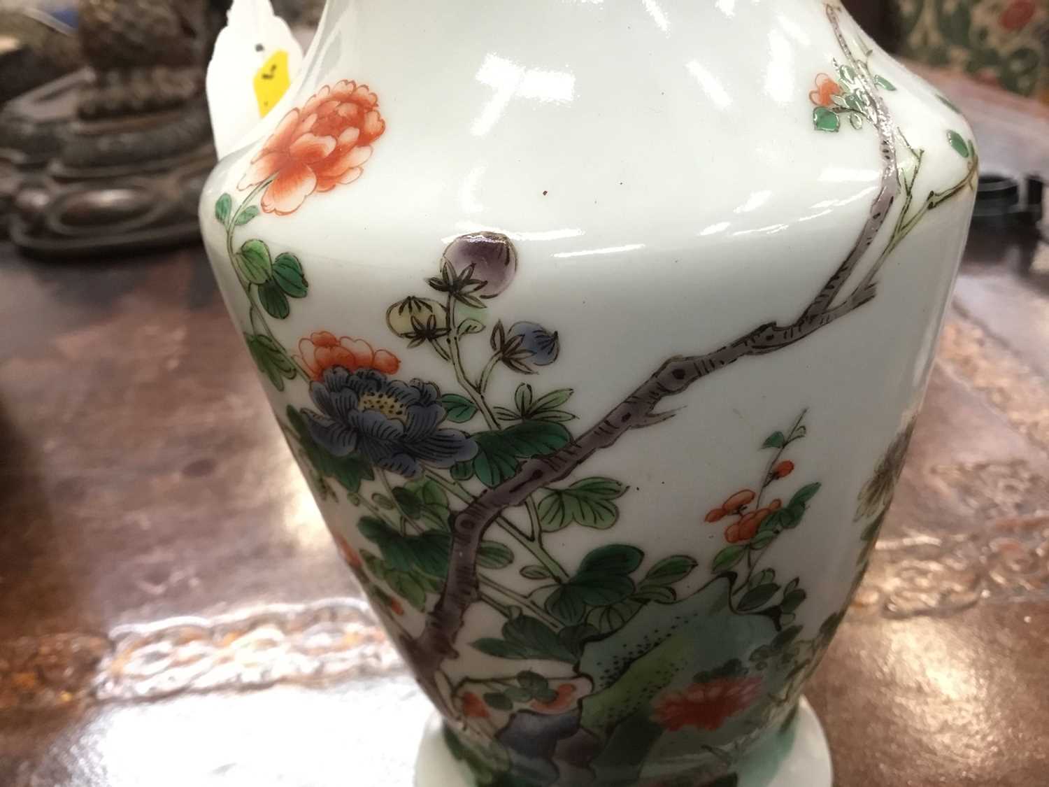 Chinese famille verte porcelain baluster vase - Image 5 of 10