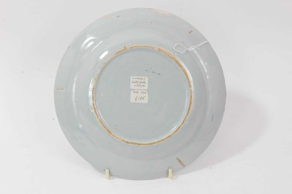 18th century blue and white tin glazed plate - Image 4 of 4