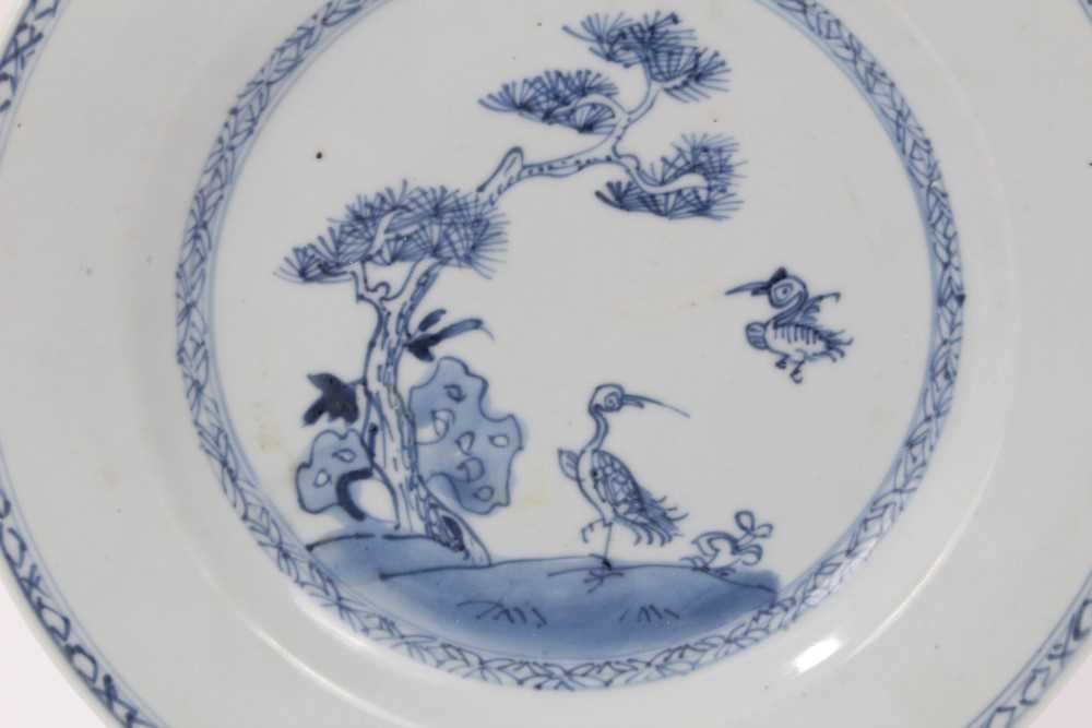 18th century Chinese famille rose porcelain plate, an 18th century Chinese blue and white plate, and - Image 6 of 10