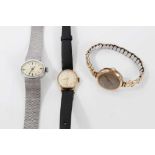 Ladies 9ct gold wristwatch, together with ladies Omega watch