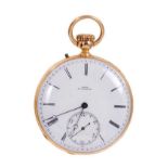 19th century gilt pocket watch, signed Dent Au Brassus