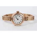 Edwardian ladies 9ct rose gold wristwatch