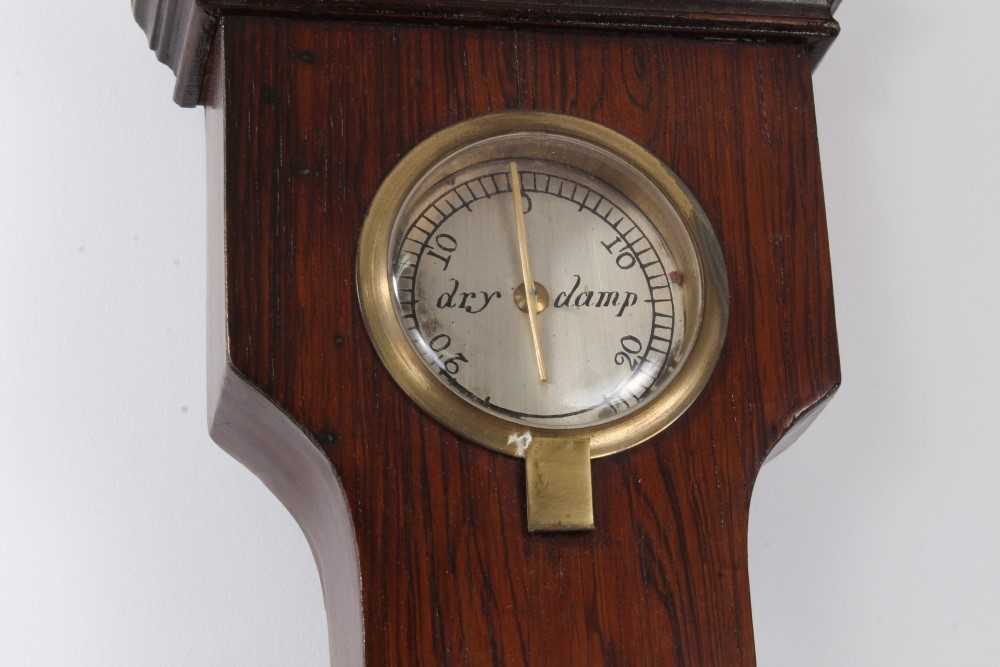 19th century rosewood barometer with silvered dial and silver neck pediment - Image 5 of 7