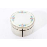 Continental silver and enamel stamp reel holder of circular form