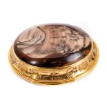 18th century Continental gold mounted moss agate snuff box