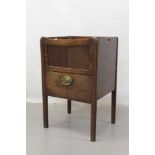 George III mahogany pot cupboard with tambour slide front