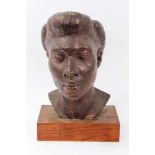 Attributed to Marie Vorobieff Marevna (1892-1984) bronzed plaster or terracotta study of her daughte