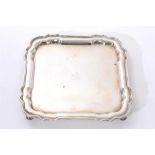 Early 20th century silver card salver of square form