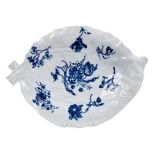 Worcester blue and white cabbage leaf shaped dish