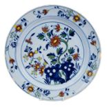 18th century English Delft polychrome charger