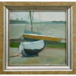 *Theo Mendez - oil on board - on the Blackwater, Essex, signed with initials, signed dated 1956 insc