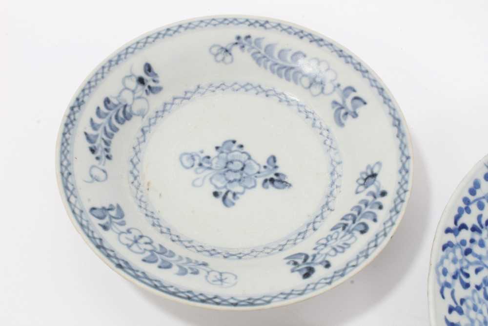 Group of six Chinese and Japanese blues and white plates - Image 3 of 9