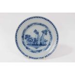 18th century blue and white tin glazed plate