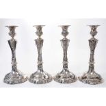 Impressive set of four Edwardian silver candlesticks by John Round & Son Ltd, Sheffield