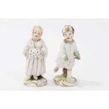 Pair of circa 1770 Frankenthal polychrome figures of children