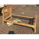 Solid light oak single bed