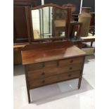 1930's mahogany dressing chest with mirrored back and two short and two long drawers below