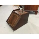 Edwardian inlaid coal box with brass handle