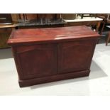 Victorian stained mahogany bookcase base with two panelled doors enclosing stationary fitted
