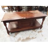 Old Charm style oak coffee table with cupboard below 106cm wide, 50cm deep, 47cm high