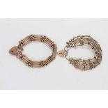 Two 9ct gold gate bracelets