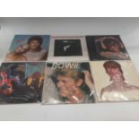 Case of LP records including David Bowie, UFO, and Pretty Minds (approximately 30)