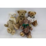 Teddy Bears Dean's, Compton Bear, Millennium Bear and three Merrythought bears.