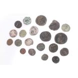 Ancients - mixed Roman and Medieval G.B. coinage to include three contemporary forgeries of Roman si