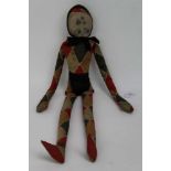 Vintage harlequin cloth boudoir doll