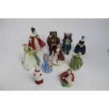 Group of nine Royal Doulton figures