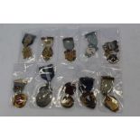 Group of ten various gilt metal Masonic Jewels