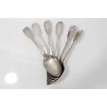 Set six silver tablespoons