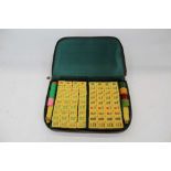 Mah Jong set in leather case