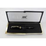 Mont Blanc Meisterstuck No. 146 Black Fountain Pen, the nib stamped 14K, in original box.