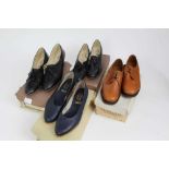 Ladies vintage British shoes lncluding high heels, sling-backs, snakeskin, patent, kid leather . Mak