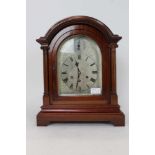 Early 20th century mahogany cased chiming bracket clock by Gustav Becker