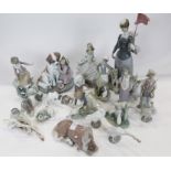 Collection of 20 Lladro and Nao porcelain figures