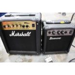 Marshal amplifier together with Ibanez amplifier